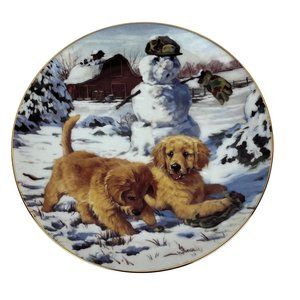 Hamilton Collection Golden Retrievers "Hiding the Evidence" Plate No. 1882A
